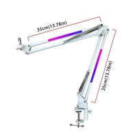 Support de microphone et de téléphone TopYun en métal avec éclairage RGB, bras articulé réglable pour diffusion en direct et studio de bureau