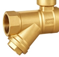 Robinet à bille manuel en laiton fileté avec filtre Y intégré NPT BSP pour la plomberie, l'alimentation en eau, le chauffage et le traitement de l'eau