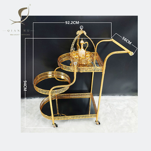 2025 recién llegado, carrito de Hotel de Metal de estilo europeo personalizado, muebles modernos hechos a mano para uso en la cocina, rueda con espejo - Product Image 6