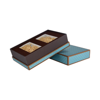 Boîte cadeau de luxe pour aliments et en-cas, faite à la main, de haute qualité, avec couvercle et base en papier d'art haut de gamme, insert en mousse, boîte en deux parties