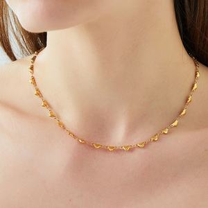 Parures de bijoux tendance en acier inoxydable hypoallergénique plaqué or PVD 14k 18k, anti-ternissement, avec collier et bracelet en forme de cœur pour femme - Product Image 4