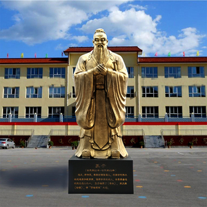 Estatuas de Ancianos Chinos de Fibra de Vidrio, Decoración Familiar, Color Antiguo, Estilo Antiguo - Product Image 3