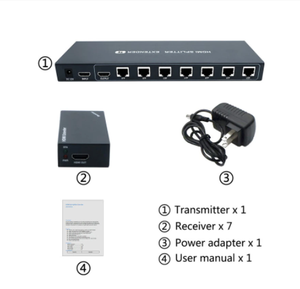ตัวแยกสัญญาณ <span class=keywords><strong>HDMI</strong></span> แบบ 7 พอร์ต รุ่นใหม่ ระยะ 60 เมตร ตัวขยายสัญญาณ <span class=keywords><strong>HDMI</strong></span> UTP ผ่านสาย Cat5e Cat6 รองรับความละเอียด 1080P ตัวแยกสัญญาณ <span class=keywords><strong>HDMI</strong></span> แบบ <span class=keywords><strong>RJ45</strong></span> ตัวส่งสัญญาณและตัวรับสัญญาณ - Product Image 3