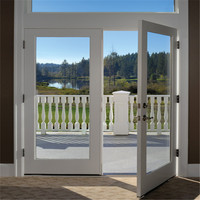 DAIYA Portes d'entrée commerciales en aluminium avec porte française noire