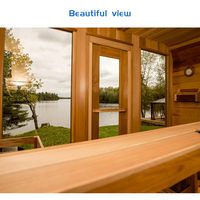 Sauna Exterior de Alta Calidad para 6 Personas, Cabina de Sauna en Forma de Cubo, Alivia la Fatiga, Sauna de Vapor Seco de Madera de Alta Practicidad