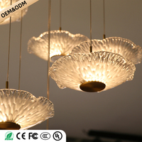 Lustre moderne en verre soufflé à la main pour villa, duplex, loft, suspension réglable, luminaire pour plafond haut, lustre d'escalier