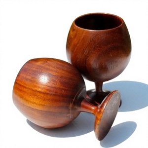 Handcrafted <b>Wooden</b> Drinking Glass Sheesham Wood Multipurpose Beverage <b>Cup</b> Available in Multiple Shapes for Home Kitchen - Product Image 2