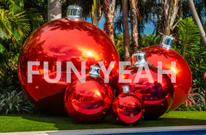 Quả cầu trang trí Giáng sinh <span class=keywords><strong>2025</strong></span>, đồ trang trí cây thông Giáng sinh lớn, kim loại sáng bóng, quả cầu trang trí Giáng sinh khổng lồ có lớp phủ gương, quả cầu bơm hơi có đầu trang trí - Product Image 6