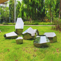 Galets polis en acier inoxydable, grande taille à choisir, décoration de jardin populaire, pour l'extérieur