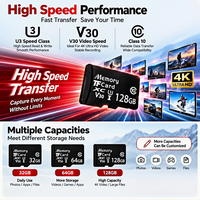 Kartu Memori Mini TF Kelas 10 U1 Kecepatan Tinggi 128GB/256GB/Kustom untuk Kamera Smartphone GPS DVR OEM ODM Grosir Kustom