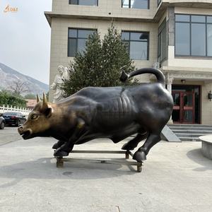Décoration de zoo d'animaux, sculpture de taureau en bronze de grande taille, fabrication artisanale, vente en gros d'usine - Product Image 5