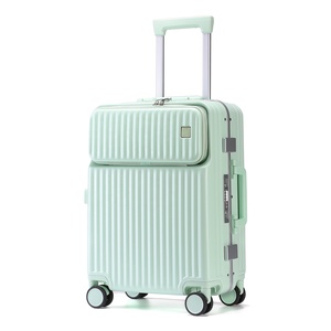 Front bag 100% PC Cabin suitcase with built-in TSA lock Macaron tender Color trendy lady use luggage