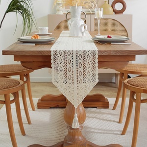 Caminero <span class=keywords><strong>de</strong></span> Mesa Personalizado <span class=keywords><strong>de</strong></span> Estilo Rústico Americano, con Diseño Calado Vintage <span class=keywords><strong>de</strong></span> Hilo <span class=keywords><strong>de</strong></span> Algodón y Patrón <span class=keywords><strong>de</strong></span> Plantas y Flores, en Encaje - Product Image 3