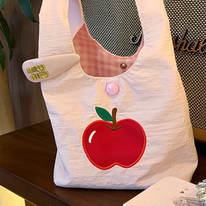 Cartoon Pattern PLA Lightweight <b>Canvas</b> Shoulder Tote <b>Bag</b> with Button Closure Double Strap <b>Large</b> Capacity for Daily Use - Product Image 5