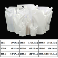 Sac de bec de boisson blanche de 1000ml pochette d'emballage de bec de jus liquide rechargeable