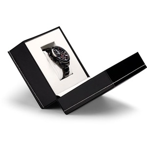Boîte à <span class=keywords><strong>montre</strong></span> pour <span class=keywords><strong>homme</strong></span> personnalisée à faible MOQ, étui en similicuir noir avec logo, échantillon disponible, emballage de luxe - Product Image 1