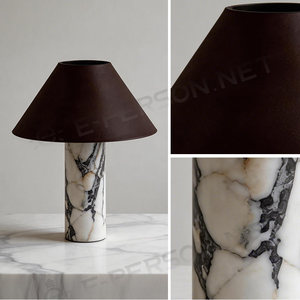 <span class=keywords><strong>Lampada</strong></span> da Comodino con Base Effetto Marmo e Paralume in Tessuto, Luce Notturna per <span class=keywords><strong>Camera</strong></span> da Letto - Product Image 3