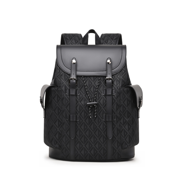 New Vintage Fashion PU Lightweight Waterproof Laptop Backpack with Large Capacity Polyester Lining for Men's Travel Outdoor Use