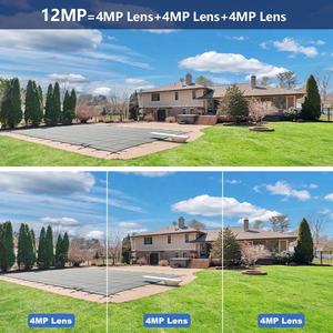كاميرا أمان خارجية لاسلكية بدقة 12 ميجابكسل تعمل بتقنية الجيل الرابع مع 3 عدسات وشبكة LTE وكشف الحركة وتتبع الأشخاص ومقاومة للماء IP66 - Product Image 5
