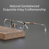 Montures de lunettes classiques en métal diamanté pour hommes - Design carré semi-cerclé, lunettes durables, livraison rapide, vente en gros