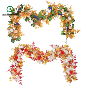 <span class=keywords><strong>Fiore</strong></span> di rosa <span class=keywords><strong>zucca</strong></span> artificiale autunno foglie d'acero ghirlanda autunno appesa vite per il ringraziamento a casa festa di nozze decorazioni per le vacanze - Product Image 6