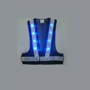 high vis sport safety reflective gilet with led light lighting flashing work shirt jacket vest sash for workman biking cycling