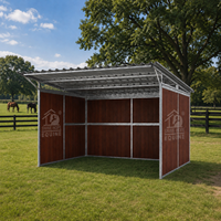 Corral de chevaux couvert Logement équin portable Abri pour chevaux en bois de différentes tailles