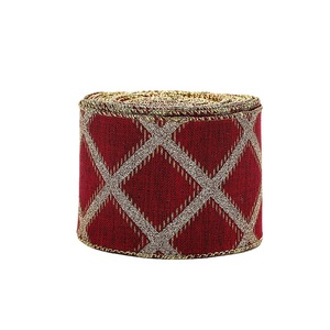 Ruban filé vintage populaire pour Noël, motif camion, imprimé carreaux et poinsettia pour sapin <span class=keywords><strong>de</strong></span> Noël, idéal pour couronnes - Product Image 5