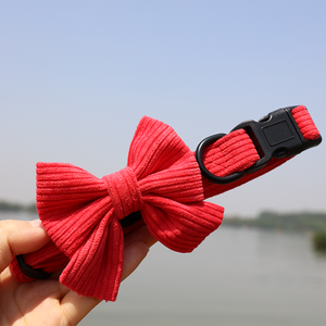 Pajarita ajustable para perros y cachorros, accesorios de moda de pana, pajarita de lujo personalizable - Product Image 4