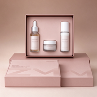 Boîtes en carton cosmétiques personnalisées et étiquettes de marque OEM, emballage pliable mat pour flacon pompe de sérum, pot de crème, ensemble cosmétique