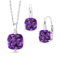 Ensemble de bijoux en argent sterling 925 avec pendentif boucles d'oreilles pendantes et collier, orné d'un diamant Moissanite taille émeraude couleur D et d'un halo de diamants, avec chaîne en câble