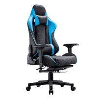 Chaise ergonomique grande de jeu d'inclinaison de pivot de RVB de grande taille noire de Bule pour de grosses personnes