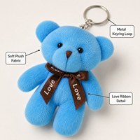 Porte-clés ours en peluche mini doux personnalisé avec logo, idéal pour la Saint-Valentin et les cadeaux de fête