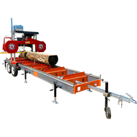 Scierie portative horizontale à essence 2022 en promotion avec remorque, puissance 11KW, largeur de travail maximale 910mm, certifiée TUV CE