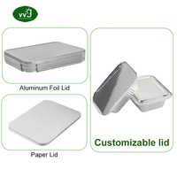 VVG vente en gros récipient en papier d'aluminium plateaux alimentaires jetables personnalisés en papier d'aluminium de qualité alimentaire assiettes en papier d'aluminium avec couvercles