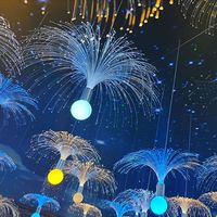 Lampes LED en fibre optique en forme de méduse, étanches IP44, 20 cm et 30 cm, pour créer une ambiance étoilée nocturne, blanc chaud, à intensité variable