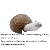 Abri en Coque de Noix de Coco Naturelle pour Hamster, Maisonnette pour Petits Animaux, Nid pour Perroquet, Reptile, Lézard, Tortue, Jouet à Mâcher en Coque de Noix de Coco