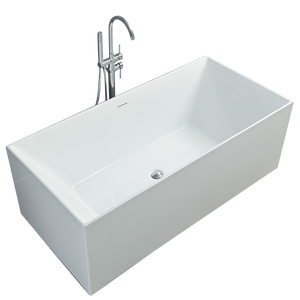 Moderna in acrilico cudc Freestanding vasca da bagno migliore di vendita in ammollo bianco forma rettangolare bordo sottile per gli adulti - Product Image 2