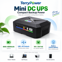 TerryPower DCP-60/100/120W Mini DC UPS 60W-120W 8000-48000mAh Baterai Lithium 5V-19V USB PoE untuk Kamera WiFi/CCTV