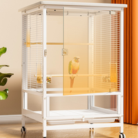 Cage à oiseaux de luxe grande taille pour perroquets, volière en métal hautement respirante, design anti-évasion, cage décorative pour calopsites et canaris 08