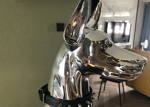 Escultura de Perro Doberman <span class=keywords><strong>Pinscher</strong></span> de Lujo Ligero, Galvanizada, para Decoración de Sala de Estar, Adorno Grande para el Suelo - Product Image 4