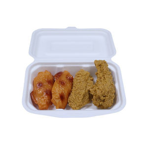 Emballage de bagasse imprimé sur mesure pour emporter étanche avec couvercle de qualité alimentaire à clapet type restaurant utilisé en vrac vente en gros - Product Image 1