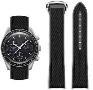 Omeg Aswatch Speed Master 20mm için fabrika stok Watchband silikon kauçuk saat kayış Curvy biten bilek bandı değiştirme - Product Image 5