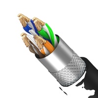 Kabel LAN Cat8 SFTP Pasokan Pabrik 28AWG Tembaga Murni Kabel Ethernet RJ45 Tersedia Berbagai Panjang OEM ODM