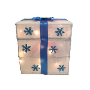 12in Pop-up <b>Christmas</b> Snowman Gift <b>Box</b> LED Lights-Modern Eco-Friendly Factory Holiday Decor for Home Hotel Office Party Tabletop - Product Image 1