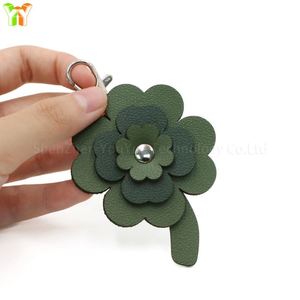 YY Wholesale Llavero de Trébol de Cuatro Hojas de Cuero PU, Llavero de la Suerte, Regalo, Soporte para Llaves de Coche, Colgante de Moda para Bolso - Product Image 2