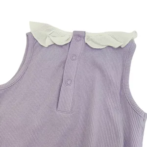 Gaun bodysuit modal bayi desain kustom romper bayi baru lahir warna polos onesie bersertifikat CPC