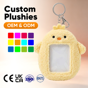 Portatarjetas de Peluche Suave de <span class=keywords><strong>Pollo</strong></span>, Llavero con Bolsillo para Tarjetas, Porta Identificaciones para Álbum, Regalo - Product Image 2
