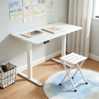 PRORIALS Bureau intelligent portable convertible en bois et métal, réglable en hauteur électriquement par un seul moteur, pour chambre et bureau à domicile