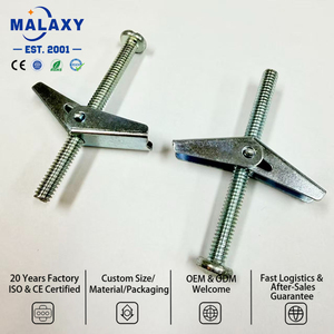 Ancrages à ailettes extensibles en acier au carbone Malaxy pour plafond en béton, goujons à bascule pour coeurs creux, chevilles à ailettes extensibles - Product Image 1